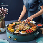 Multi-Function Hot Pot Barbecue One-Piece Cooker | 2-in-1 Electric Grill & Hotpot – Vintoba Smart Kitchen Gadget