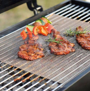 Barbecue Non-Stick Grilling Mat | Reusable Teflon BBQ Mesh Sheet for Outdoor Cooking & Kitchen Essentials – Vintoba