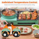 3-in-1 Electric Hot Pot with Grill | 1600W Smokeless Korean BBQ & Shabu Shabu Combo Cooker – Vintoba Smart Kitchen Gadget