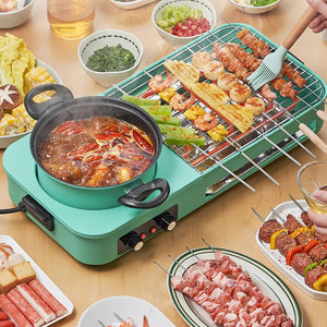 3-in-1 Electric Hot Pot with Grill | 1600W Smokeless Korean BBQ & Shabu Shabu Combo Cooker – Vintoba Smart Kitchen Gadget