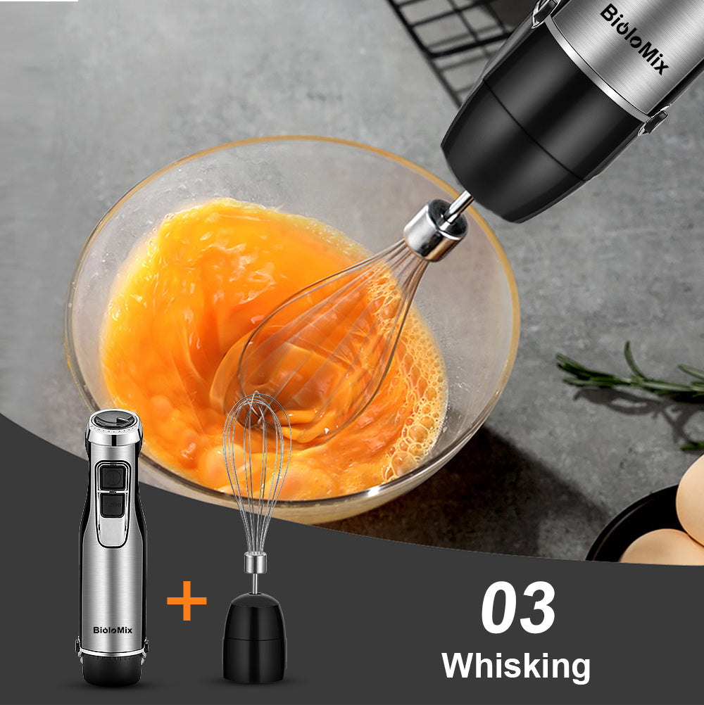 Biolomix 4-in-1 Handheld Blender | 1200W Stainless Steel Immersion Stick Blender for Smoothies, Baby Food & Soups – Vintoba