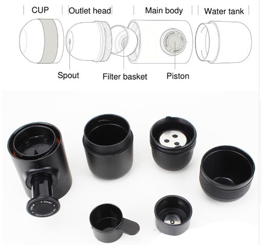 Condensed Portable Mini Coffee Machine | Manual Espresso Maker for Travel & Home – Vintoba