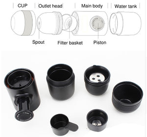 Condensed Portable Mini Coffee Machine | Manual Espresso Maker for Travel & Home – Vintoba