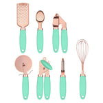 Kitchen Peeler & Utensil Set – 7PC Rose Gold Stainless Steel Cooking Tools | Elegant Copper-Plated Kitchen Gadget by Vintoba