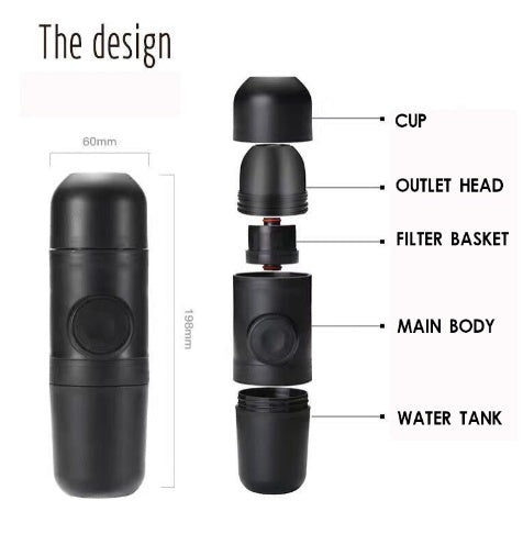 Condensed Portable Mini Coffee Machine | Manual Espresso Maker for Travel & Home – Vintoba