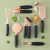 Kitchen Peeler & Utensil Set – 7PC Rose Gold Stainless Steel Cooking Tools | Elegant Copper-Plated Kitchen Gadget by Vintoba