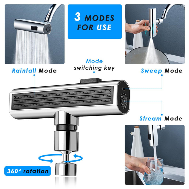 Kitchen Faucet Waterfall Outlet Nozzle | 360° Rotating Splash-Proof Bubbler Attachment – Vintoba Kitchen Gadgets