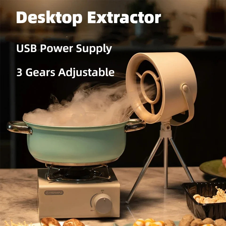 Portable Desktop Exhaust Fan – Mini USB Kitchen Hood Extractor for Cooking, BBQ & Smoke Removal | Smart Kitchen Gadget by Vintoba