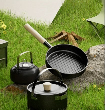 Outdoor Cooking Set – Portable Camping Cookware Kit with Pot, Pan & Kettle | Lightweight Travel Cook Set by Vintoba