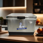 51 Liter Stainless Steel Portable Cooler Box Multi-Functional Dual-Purpose Cold/Warm Food/Beverage Ice Chest for Camping