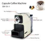 Mini Espresso Coffee Machine Capsule  Programmable One-touch Premium Italian 20Bar Pump
