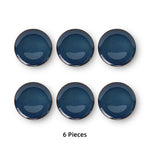 6pc Ceramic Stoneware Plates Blue Elegant 11.65in/10.5in/8inDinner Plates Sets Home Restaurant Table Dinnerware Sets