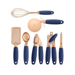 Kitchen Peeler & Utensil Set – 7PC Rose Gold Stainless Steel Cooking Tools | Elegant Copper-Plated Kitchen Gadget by Vintoba