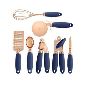 Kitchen Peeler & Utensil Set – 7PC Rose Gold Stainless Steel Cooking Tools | Elegant Copper-Plated Kitchen Gadget by Vintoba