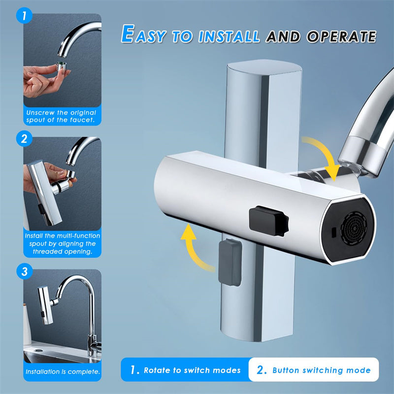 Kitchen Faucet Waterfall Outlet Nozzle | 360° Rotating Splash-Proof Bubbler Attachment – Vintoba Kitchen Gadgets
