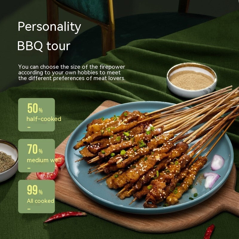 Automatic Multi-Function Smoke-Free Skewers Machine | Electric Indoor BBQ Grill for Kebabs & Meat | Vintoba Kitchen Tools