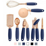 Kitchen Peeler & Utensil Set – 7PC Rose Gold Stainless Steel Cooking Tools | Elegant Copper-Plated Kitchen Gadget by Vintoba